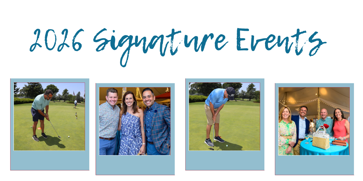 Banner for 2026 Special Events Page - Saint Elizabeth Community Man putting on a golf green at an outdoor event, with others in the background